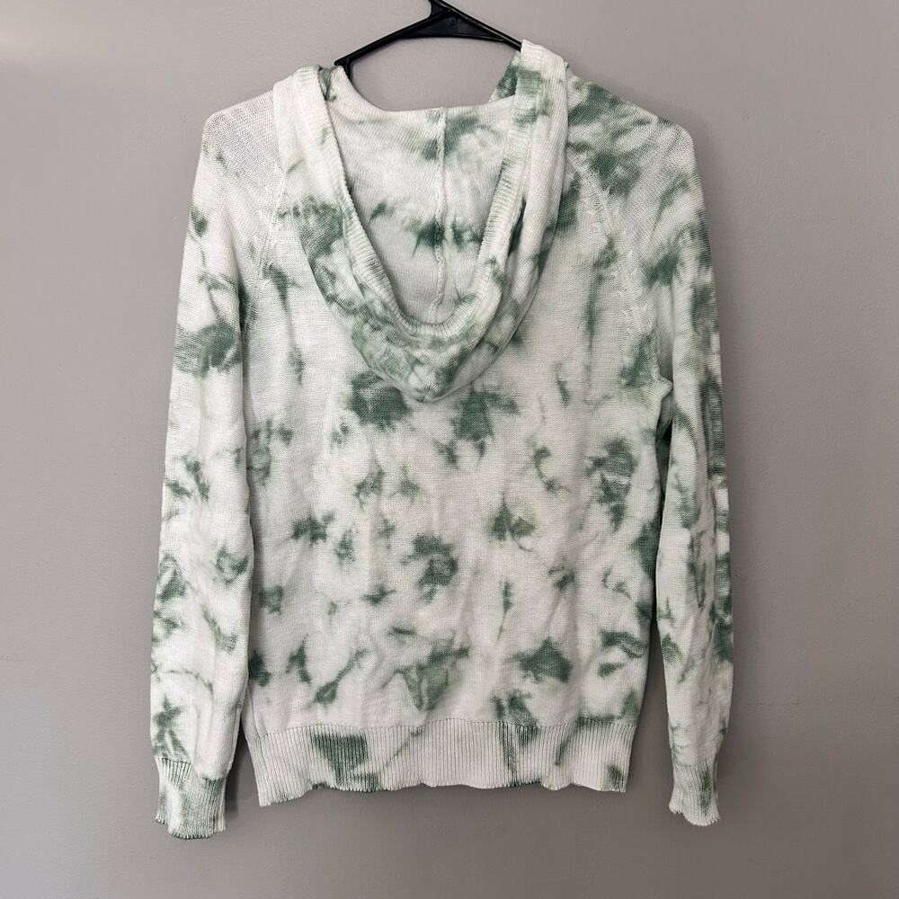 Vintage Weatherproof Green Tie Dye V-neck Hoodied Sweatshirt XS, NWT - Picture 2 of 9